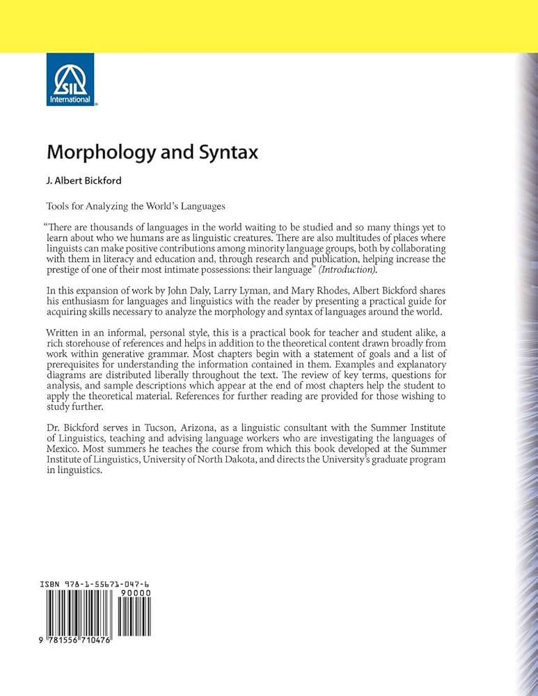 Amazon.com: Morphology and Syntax: Tools for Analyzing the